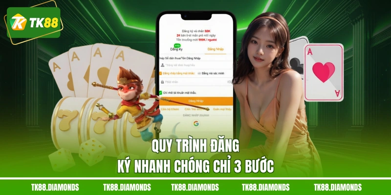 Quy trình đăng ký nhanh chóng chỉ 3 bước